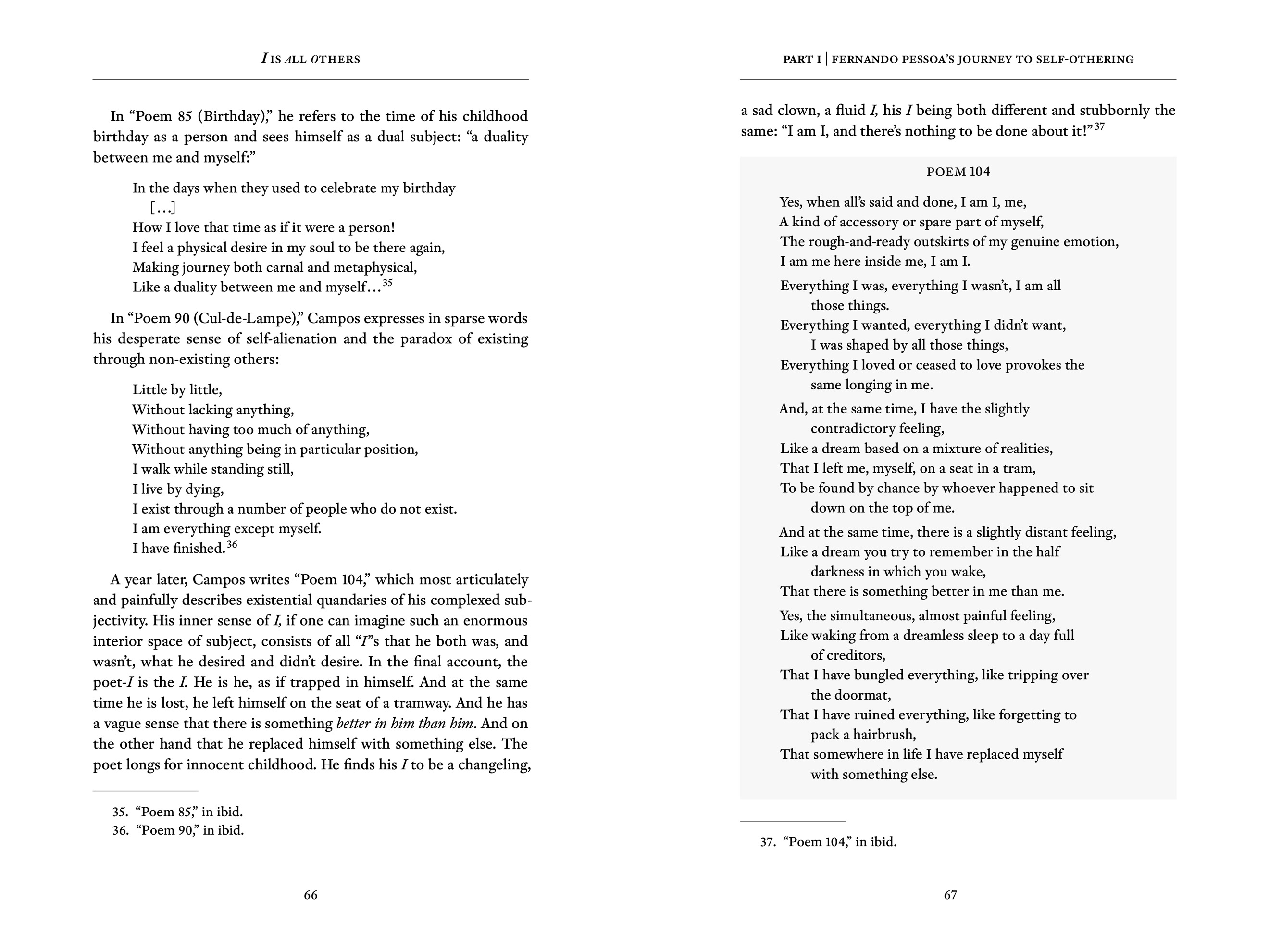 sample book spread with poem by Pessoa