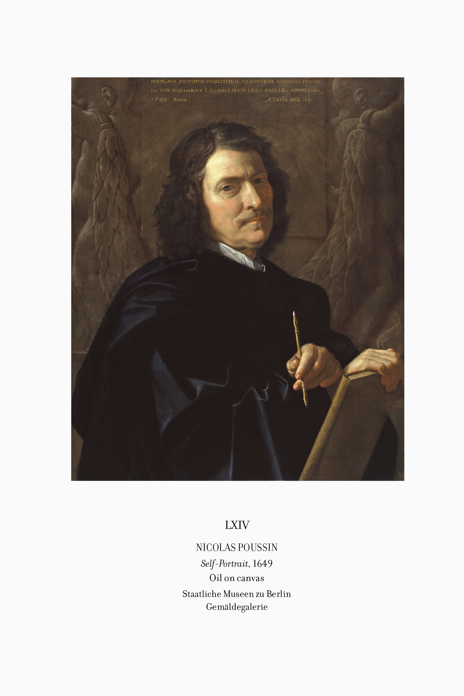 Page with Poussin's 1649 Self-Portrait