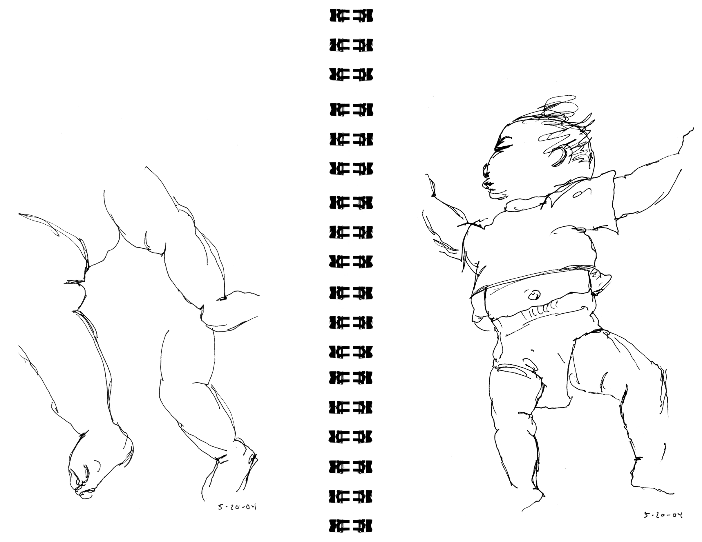 drawing of baby legs