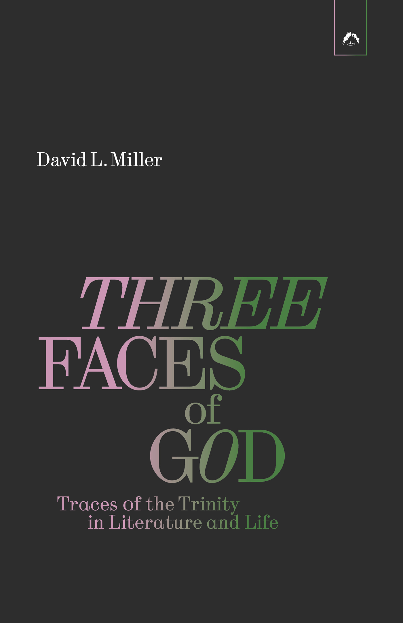 Cover image with colored type on black